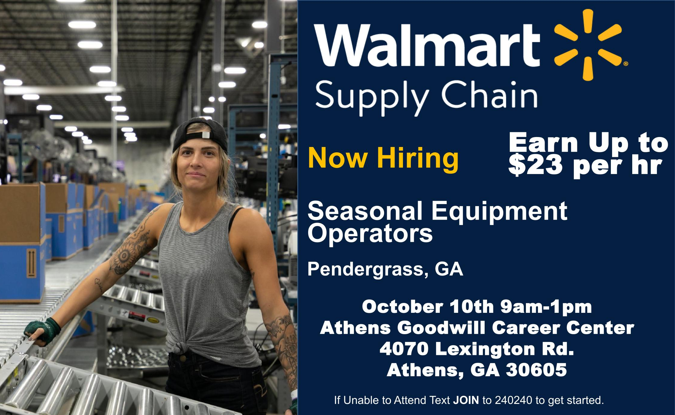 Walmart Hiring Event at Goodwill East Athens Career Center